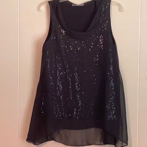 Blk Sequin top size M 78% polyester